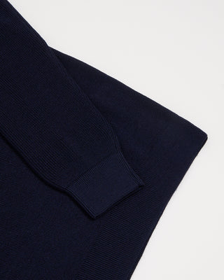 Filippo De Laurentiis Liquid Jersey Wool Elevated Long Sleeve Polo Blue 2897