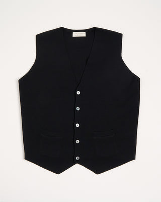 Filippo De Laurentiis Dense Wool Jersey Sweater Vest Black 4 2993
