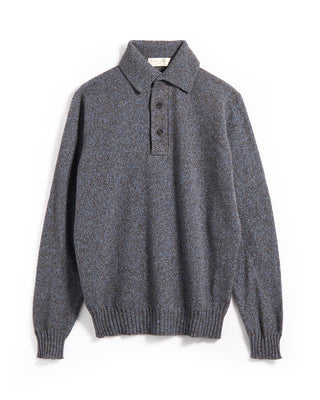 Filippo De Laurentiis Midlayer Yak  Wool Melange Sweater Polo Light Blue 2 5446