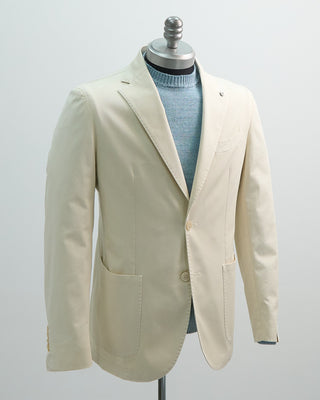 L.B.M. 1911 Stretch Cotton Twill Garment Dyed Soft Sport Jacket Off White 1