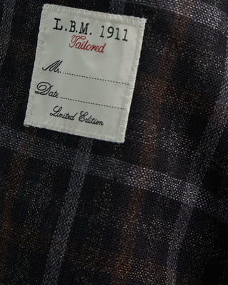 L.B.M. 1911 Silk  Wool Black Gingham Soft Sport Jacket Black  Brown 1 5