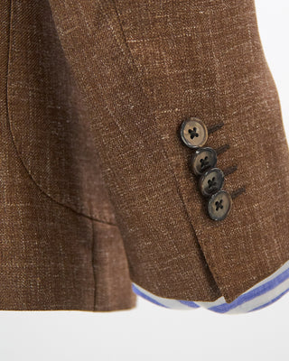 L.B.M. 1911 Untreated Solid Wool  Linen Soft Sport Jacket Tobacco 1 3