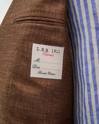L.B.M. 1911 Untreated Solid Wool  Linen Soft Sport Jacket Tobacco 1 5
