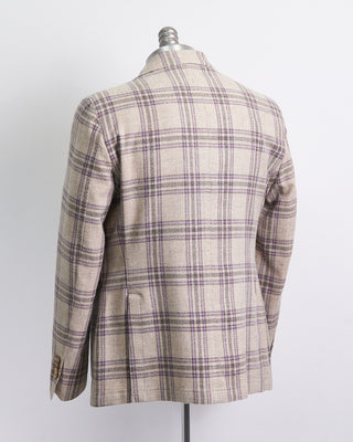 L.B.M. 1911 Garment Washed Slub Cotton Bold Check Soft Sport Jacket Mauve 1 8