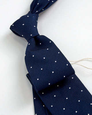 Paolo Albizzati Mini Dot Woven Tie Navy 1 2