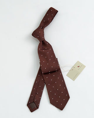 Paolo Albizzati Mini Dot Woven Tie Brown 1
