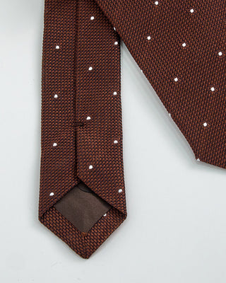 Paolo Albizzati Mini Dot Woven Tie Brown 1 1