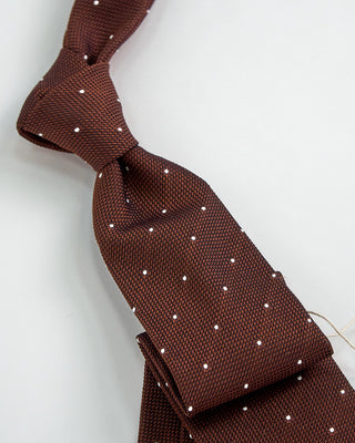 Paolo Albizzati Mini Dot Woven Tie Brown 1 2