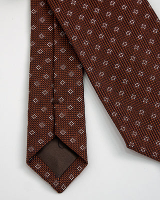 Paolo Albizzati Mini Squares Woven Tie Brown 1 1