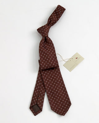 Paolo Albizzati Mini Squares Woven Tie Brown 1