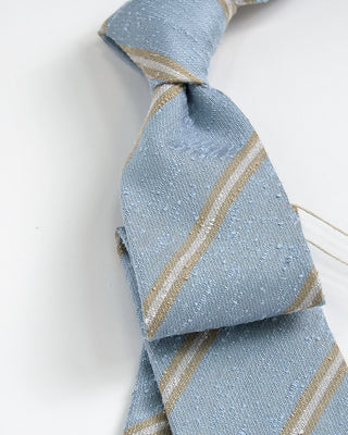 Paolo Albizzati Silk Stripe Tie Light Blue 1 2