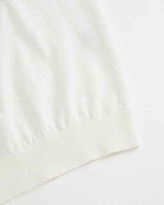 Filippo De Laurentiis Standup Collar Crêpe Cotton Polo Shirt White 1 2