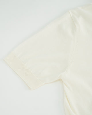 Filippo De Laurentiis Standup Collar Crêpe Cotton Polo Shirt Cream 1 2