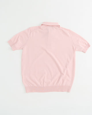 Filippo De Laurentiis Standup Collar Crêpe Cotton Polo Shirt Pink 1