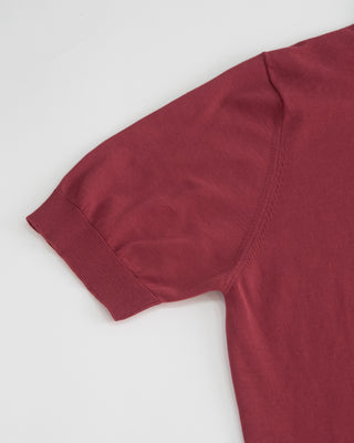 Filippo De Laurentiis Standup Collar Crêpe Cotton Polo Shirt Berry 1 1