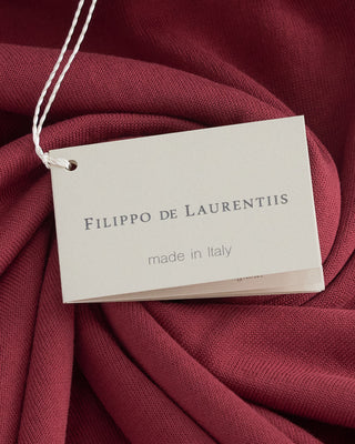 Filippo De Laurentiis Standup Collar Crêpe Cotton Polo Shirt Berry 1 5