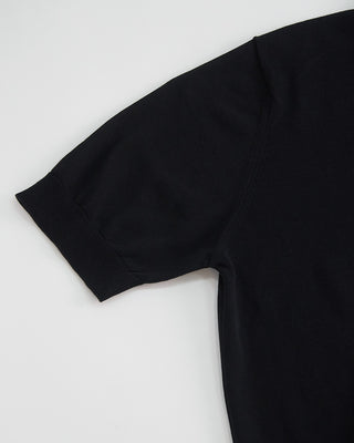 Filippo De Laurentiis Standup Collar Crêpe Cotton Polo Shirt Black 1 1
