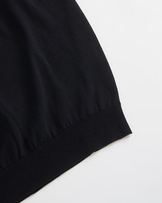 Filippo De Laurentiis Standup Collar Crêpe Cotton Polo Shirt Black 1 2