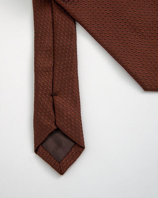 Paolo Albizzati Tonal Neat Woven Tie Brown 1 1