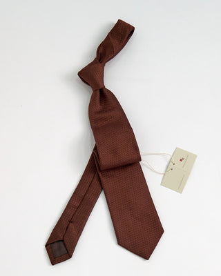Paolo Albizzati Tonal Neat Woven Tie Brown 1