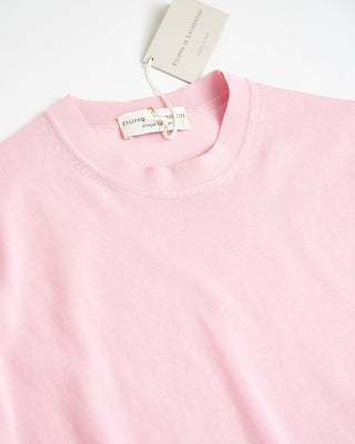 Filippo De Laurentiis Crêpe Cotton High Crewneck T Shirt Pink 0 3