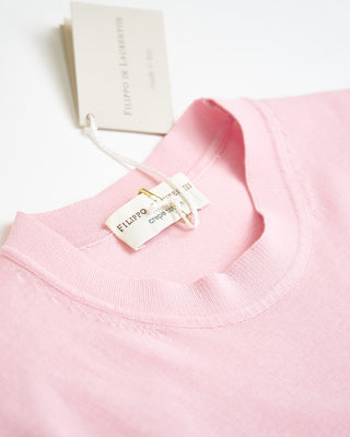 Filippo De Laurentiis Crêpe Cotton High Crewneck T Shirt Pink 0 4