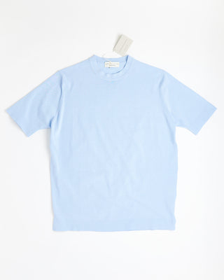 Filippo De Laurentiis Crêpe Cotton High Crewneck T Shirt Light Blue 0