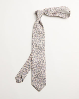 Paolo Albizzati Silk Paisley Pattern Tie Beige 1 803