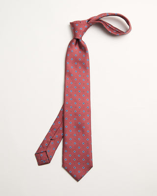 Paolo Albizzati Silk Mini Medallion Pattern Tie Brick 1 692
