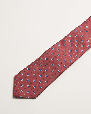 Paolo Albizzati Silk Mini Medallion Pattern Tie Brick 2 691