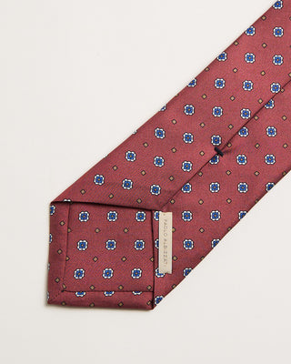 Paolo Albizzati Silk Mini Medallion Pattern Tie Brick 3 690