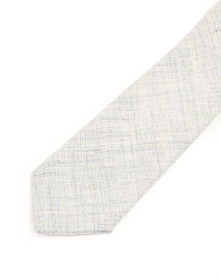 Paolo Albizzati Wool, Silk  Linen Melange Tie Ivory 10281