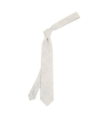 Paolo Albizzati Wool, Silk  Linen Melange Tie Ivory 1 10182