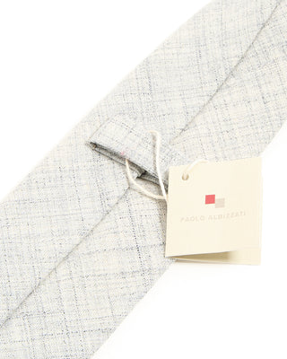 Paolo Albizzati Wool, Silk  Linen Melange Tie Ivory 2 10280