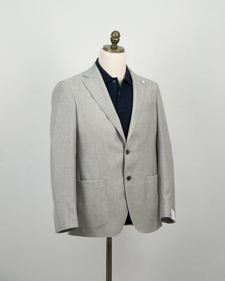 Luigi Bianchi Mantova Essential Hopsack Silver Wool Blazer Silver 1317