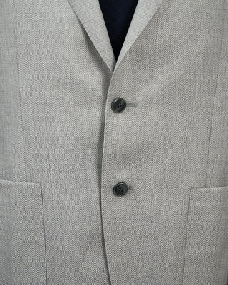 Luigi Bianchi Mantova Essential Hopsack Silver Wool Blazer Silver 1319