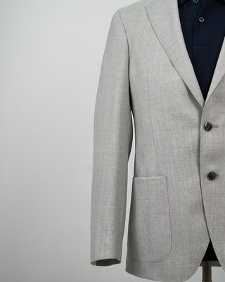 Luigi Bianchi Mantova Essential Hopsack Silver Wool Blazer Silver 1320