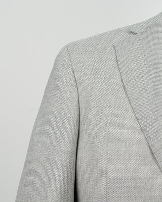 Luigi Bianchi Mantova Essential Hopsack Silver Wool Blazer Silver 1321