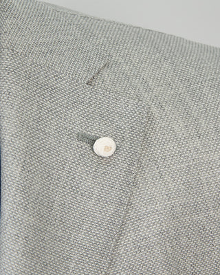 Luigi Bianchi Mantova Essential Hopsack Silver Wool Blazer Silver 1322