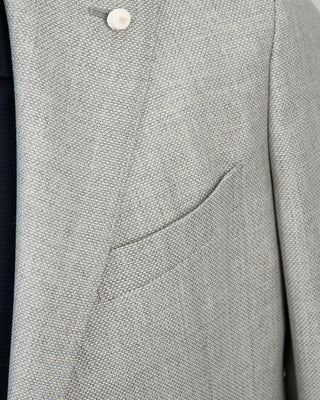 Luigi Bianchi Mantova Essential Hopsack Silver Wool Blazer Silver 1323