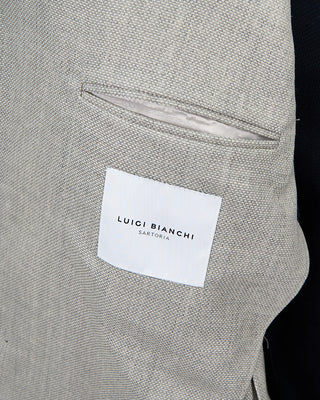 Luigi Bianchi Mantova Essential Hopsack Silver Wool Blazer Silver 1324