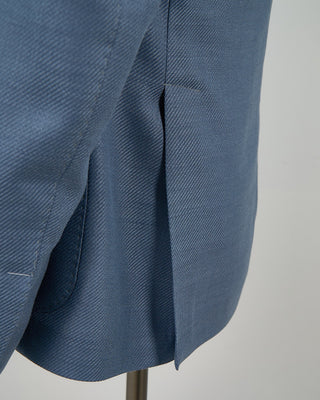 L.B.M. 1911 Wool  Cotton Textured Light Blue Soft Blazer Light Blue 1353