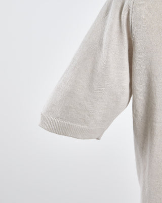 Filippo De Laurentiis Liquid Linen  Cotton Crewneck T Shirt Silver 1553