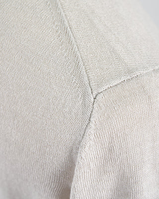 Filippo De Laurentiis Liquid Linen  Cotton Crewneck T Shirt Silver 1554