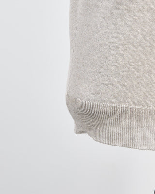 Filippo De Laurentiis Liquid Linen  Cotton Crewneck T Shirt Silver 1556