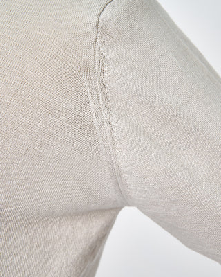 Filippo De Laurentiis Liquid Linen  Cotton Crewneck T Shirt Silver 1557