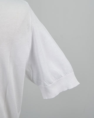Filippo De Laurentiis Standup Collar Crêpe Cotton Polo Shirt White 1430