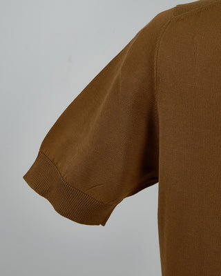 Filippo De Laurentiis Standup Collar Crêpe Cotton Polo Shirt Tobacco 186564463