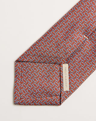 Paolo Albizzati Silk Links Pattern Tie Orange 4 789