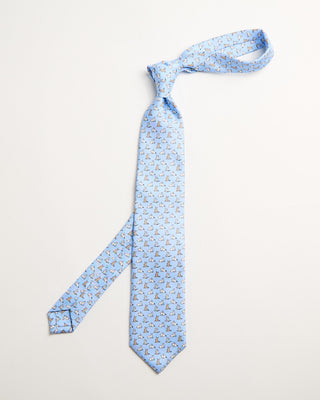 Paolo Albizzati Silk Rabbit Pattern Tie Light Blue 1 638